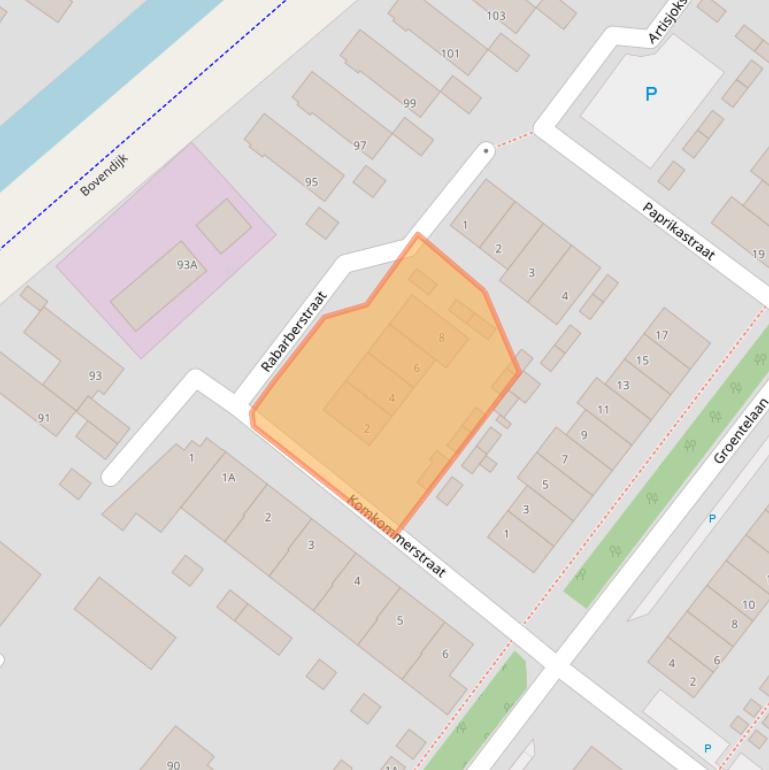 Kaart van postcodegebied 2292AA.