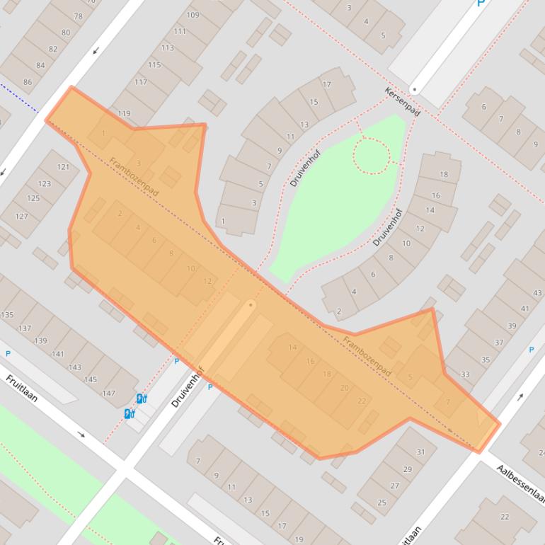 Kaart van postcodegebied 2292BE.