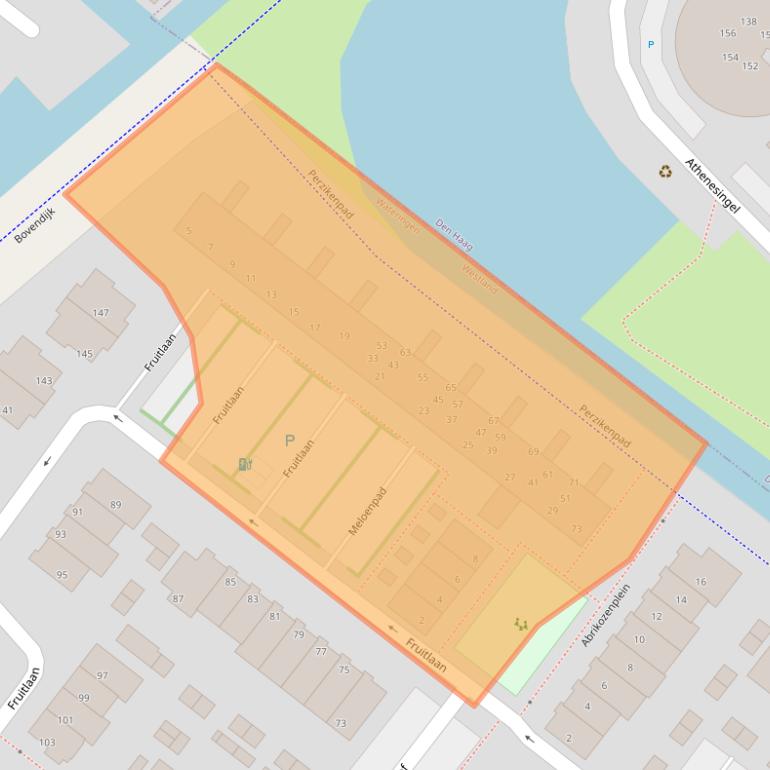 Kaart van postcodegebied 2292BJ.