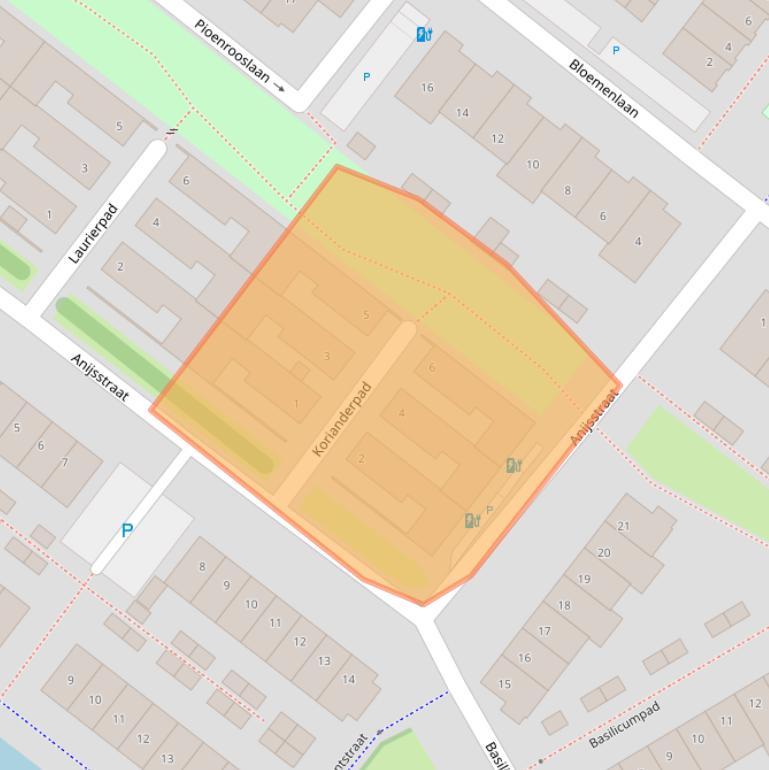 Kaart van postcodegebied 2292CL.