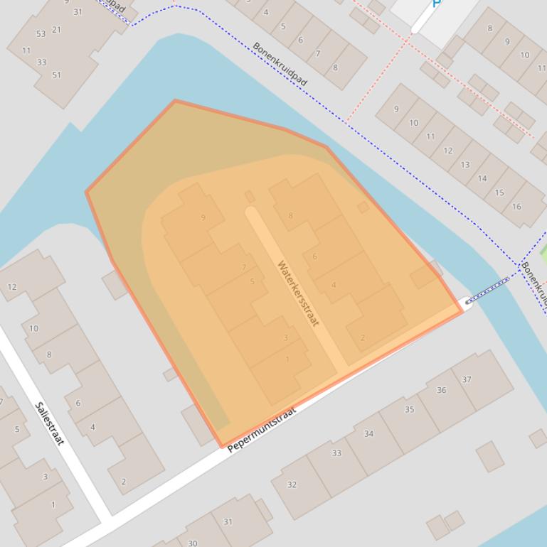 Kaart van postcodegebied 2292CS.