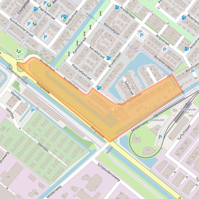 Kaart van postcodegebied 2292CT.