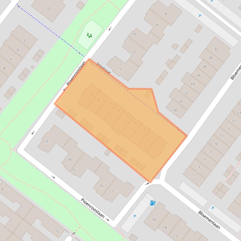 Kaart van postcodegebied 2292DD.