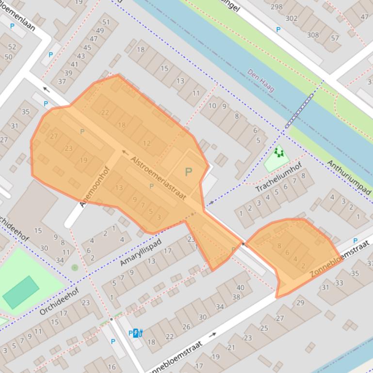 Kaart van postcodegebied 2292DG.