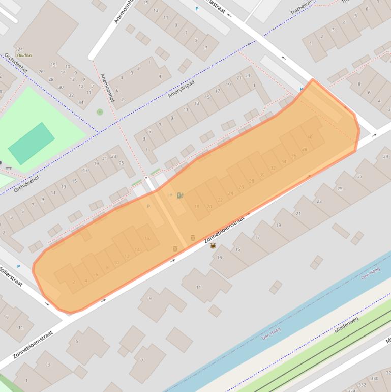 Kaart van postcodegebied 2292DJ.