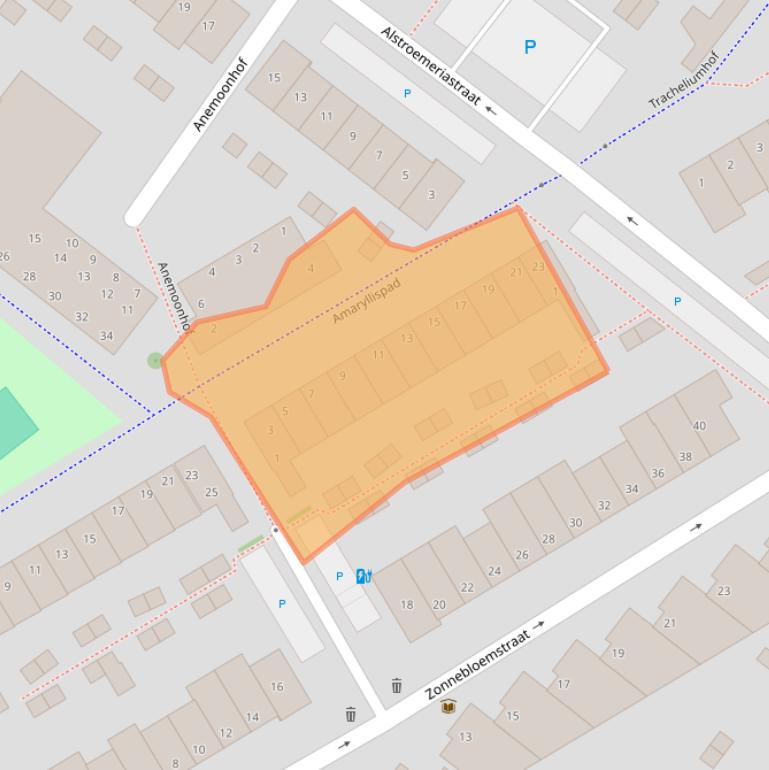 Kaart van postcodegebied 2292DL.