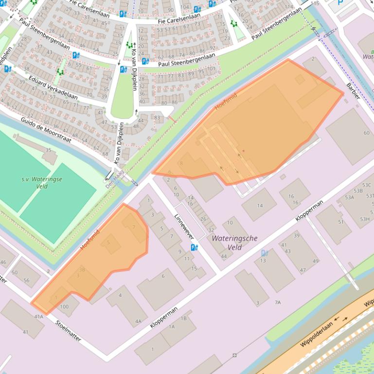 Kaart van postcodegebied 2292JJ.