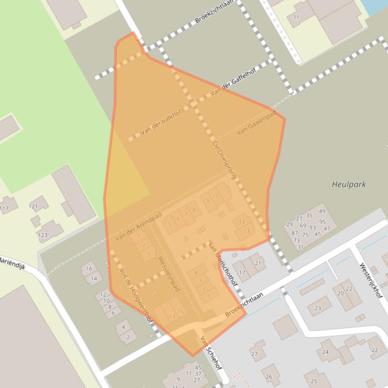 Kaart van postcodegebied 2295AH.