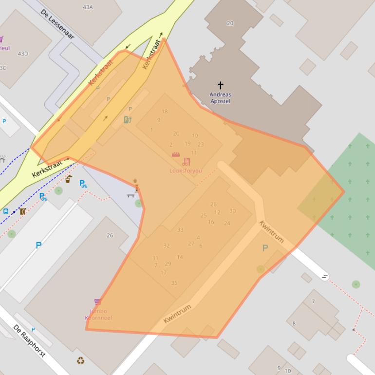 Kaart van postcodegebied 2295HZ.