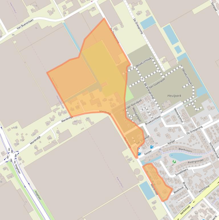 Kaart van postcodegebied 2295LJ.