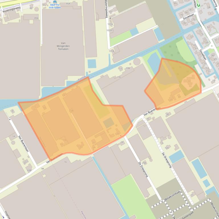 Kaart van postcodegebied 2295MA.