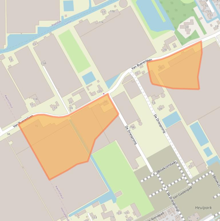 Kaart van postcodegebied 2295MB.