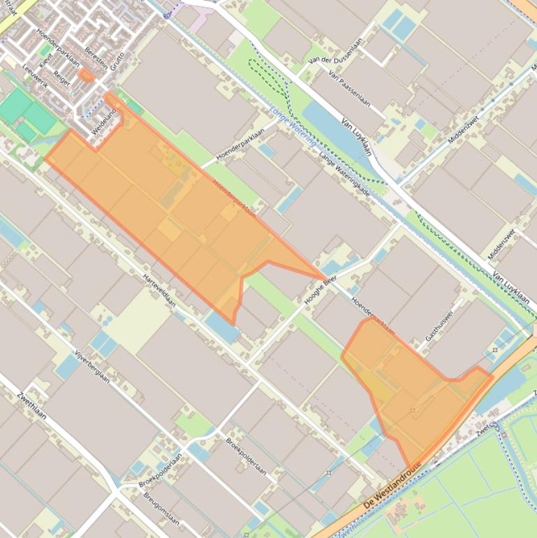 Kaart van postcodegebied 2295ND.