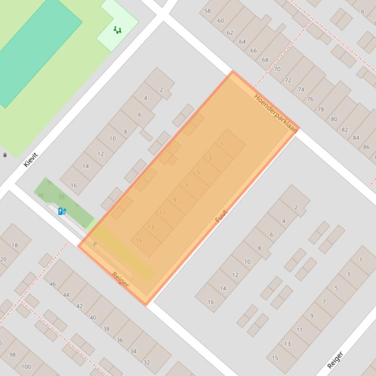 Kaart van postcodegebied 2295NJ.