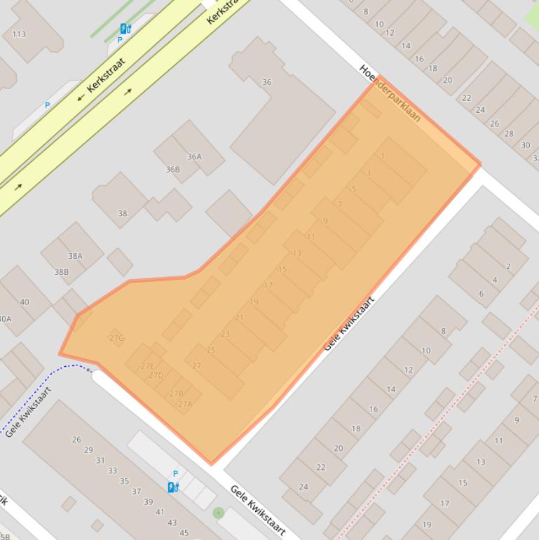 Kaart van postcodegebied 2295NN.