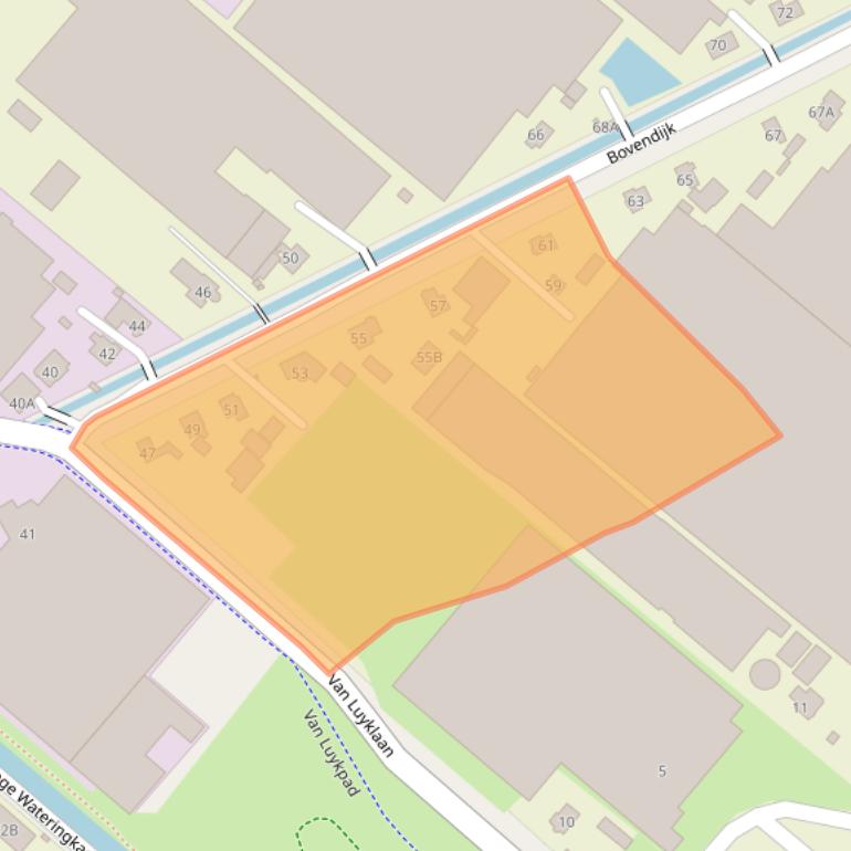 Kaart van postcodegebied 2295RW.