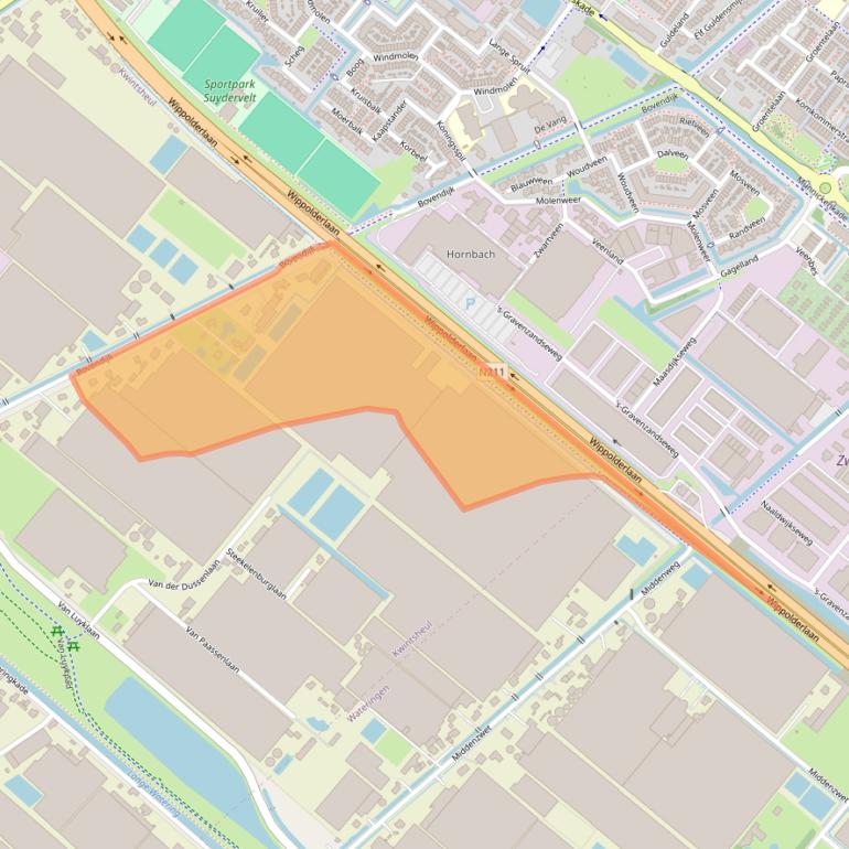 Kaart van postcodegebied 2295RX.