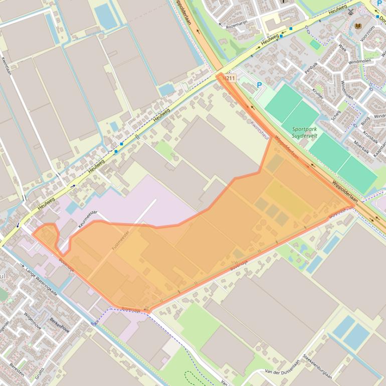 Kaart van postcodegebied 2295RZ.