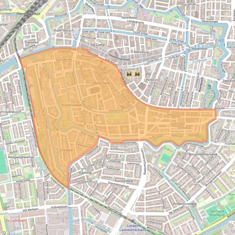 Kaart van postcodegebied 2311.