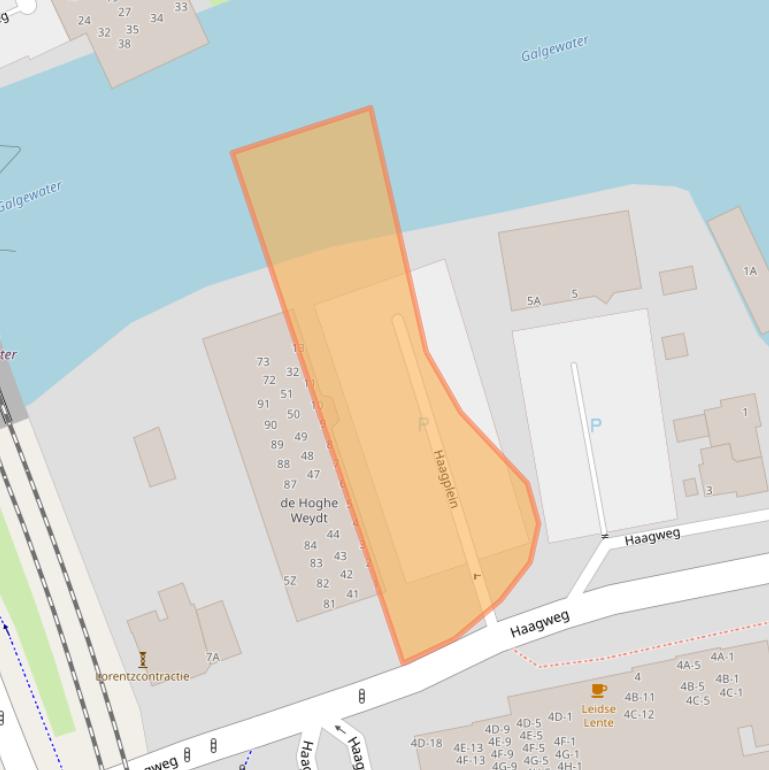 Kaart van postcodegebied 2311AB.