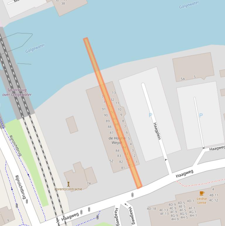 Kaart van postcodegebied 2311AD.