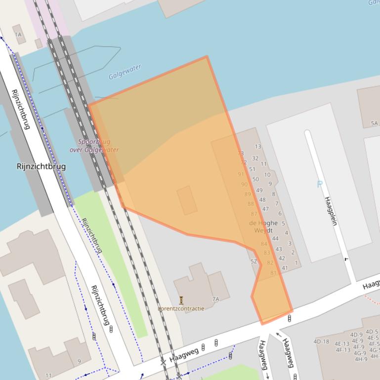 Kaart van postcodegebied 2311AG.