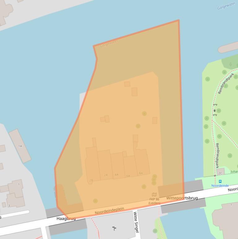 Kaart van postcodegebied 2311AH.