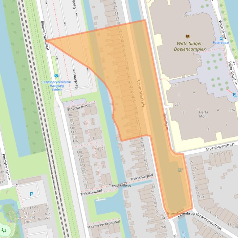 Kaart van postcodegebied 2311AL.