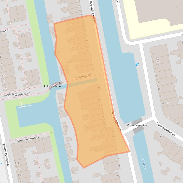 Kaart van postcodegebied 2311AM.