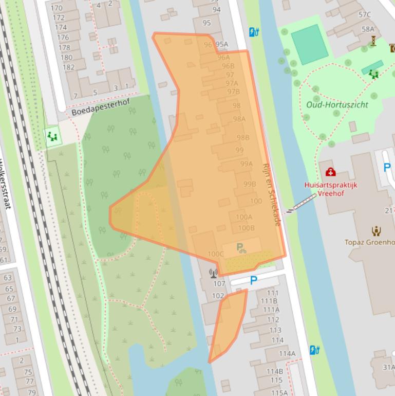 Kaart van postcodegebied 2311AP.