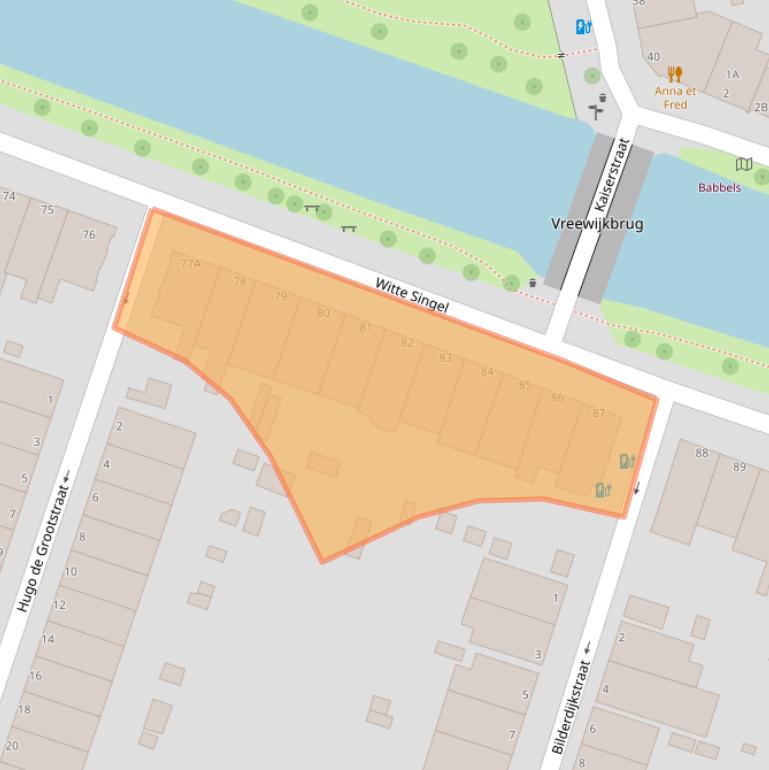 Kaart van postcodegebied 2311BP.