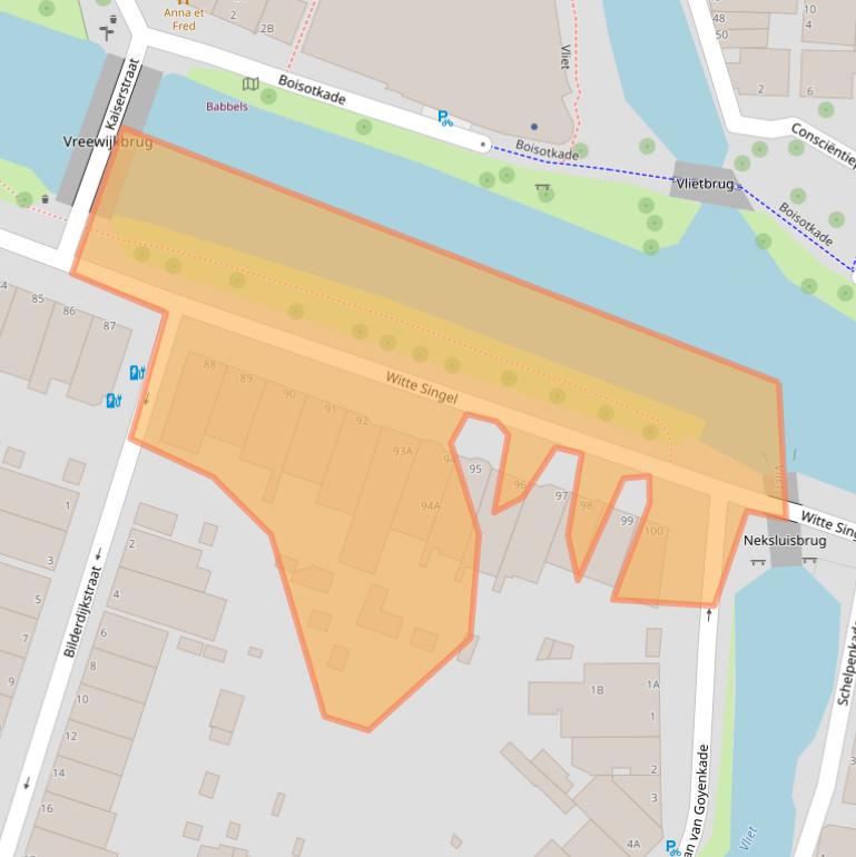 Kaart van postcodegebied 2311BR.