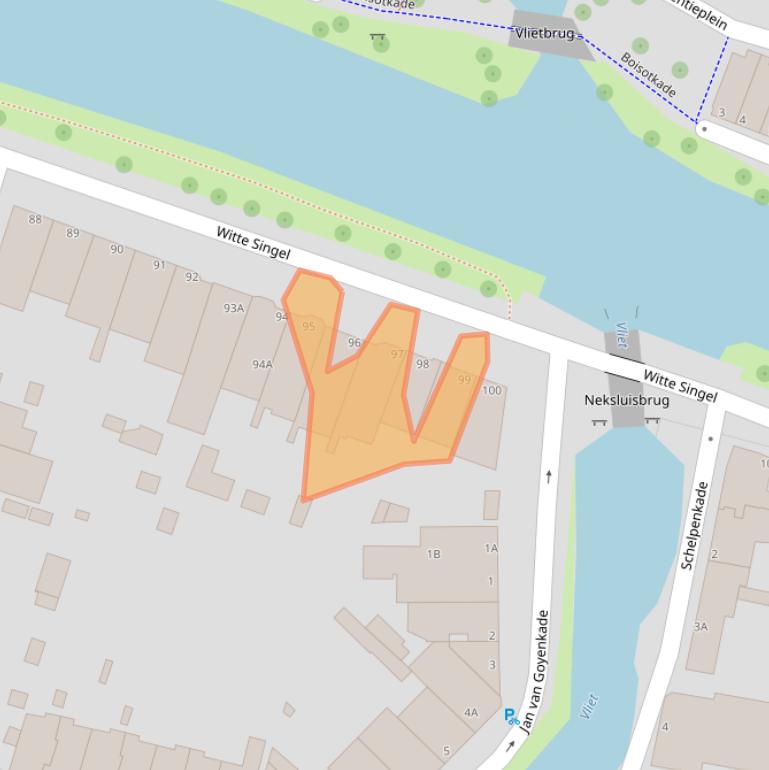 Kaart van postcodegebied 2311BS.