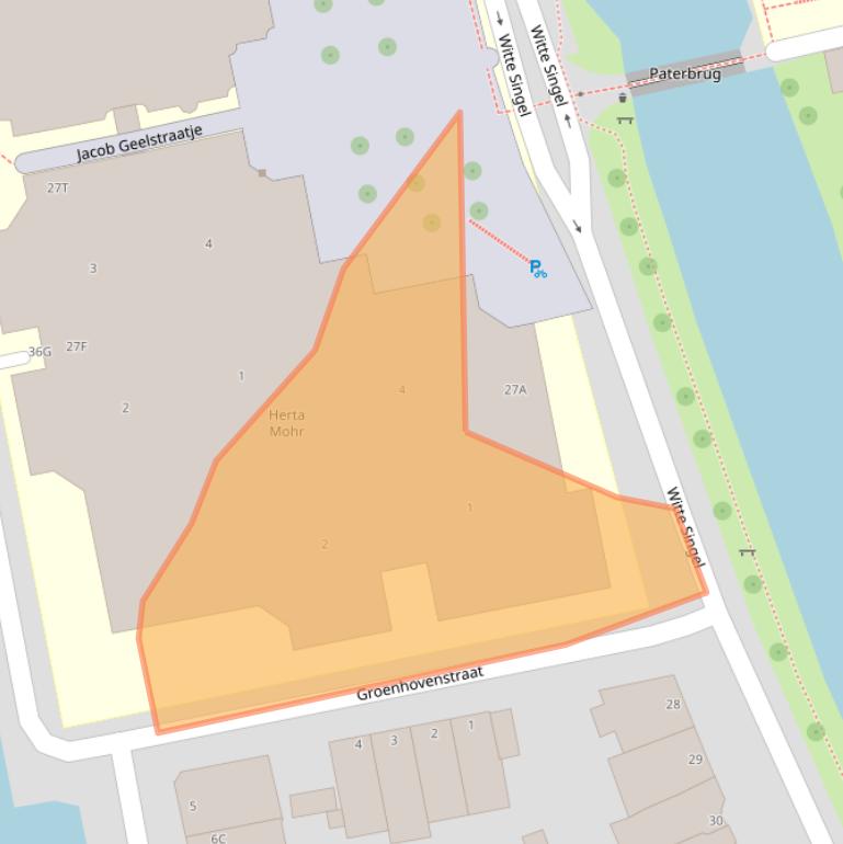 Kaart van postcodegebied 2311BV.