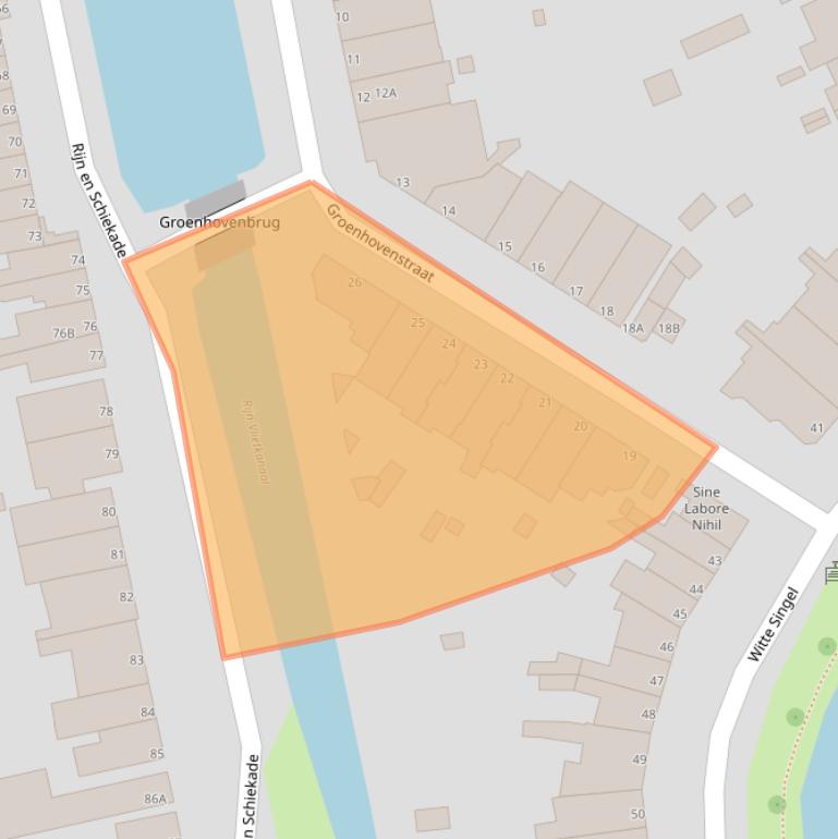 Kaart van postcodegebied 2311BW.