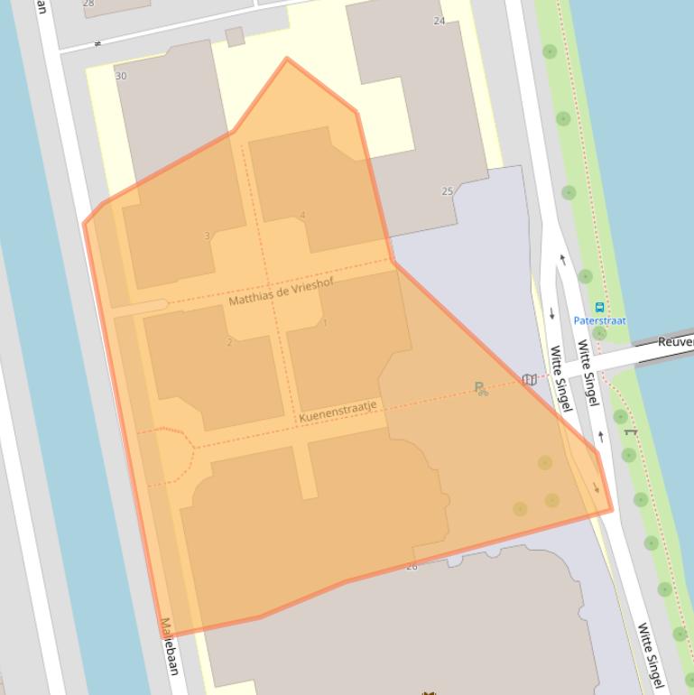 Kaart van postcodegebied 2311BZ.