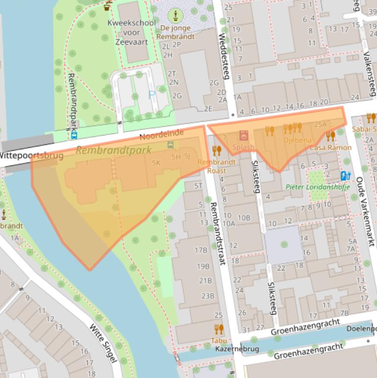 Kaart van postcodegebied 2311CA.