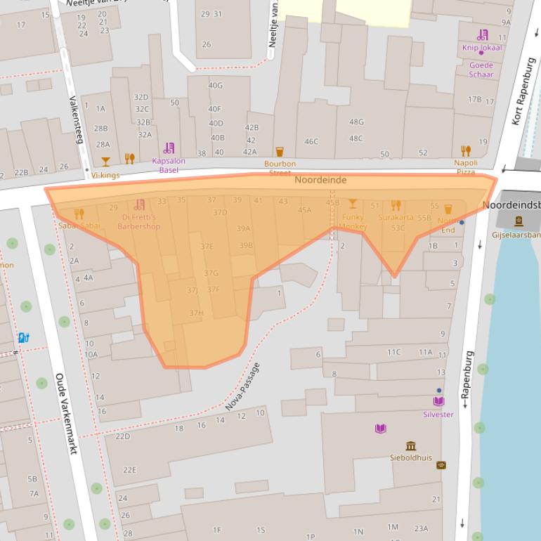 Kaart van postcodegebied 2311CB.