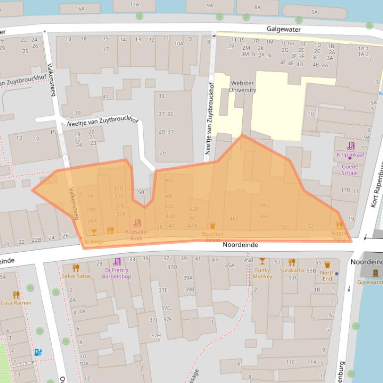 Kaart van postcodegebied 2311CE.