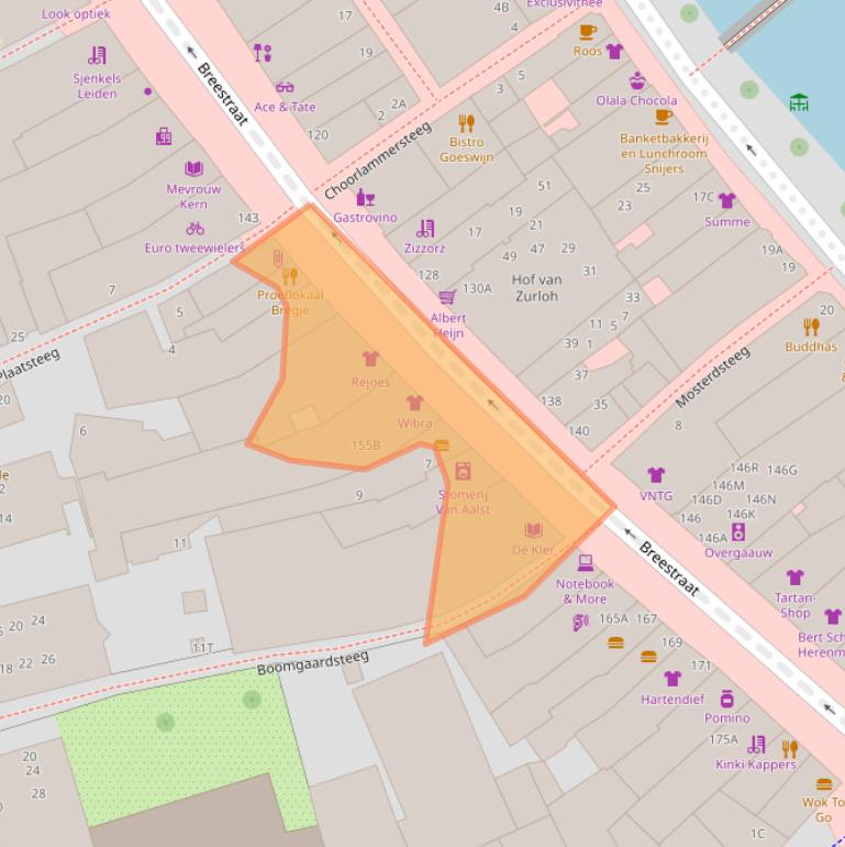 Kaart van postcodegebied 2311CN.