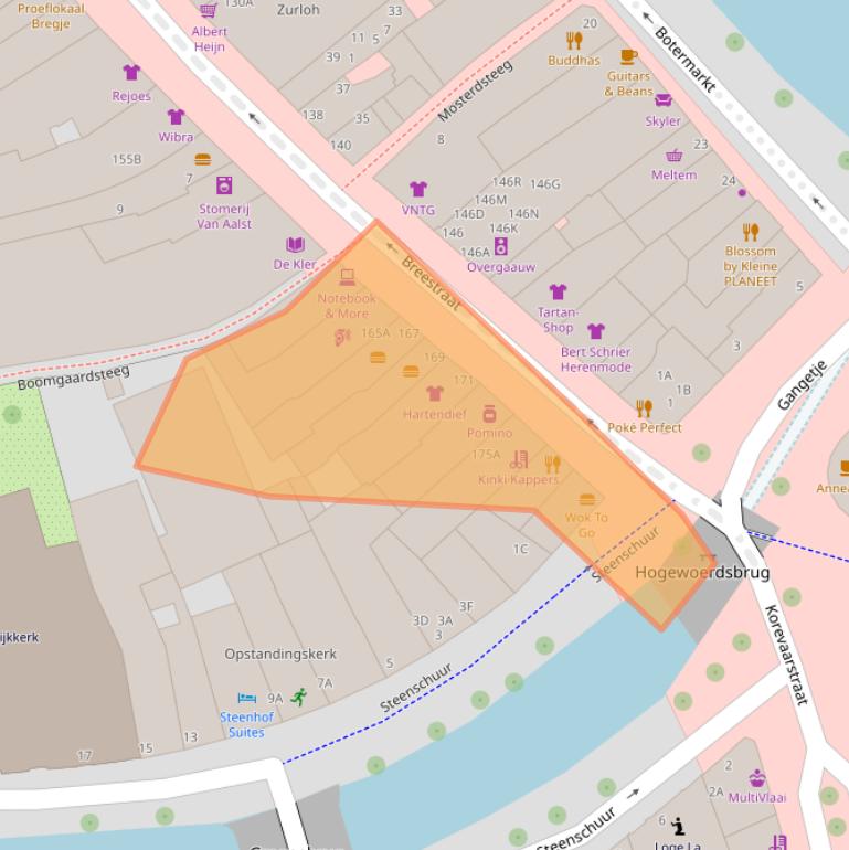 Kaart van postcodegebied 2311CP.