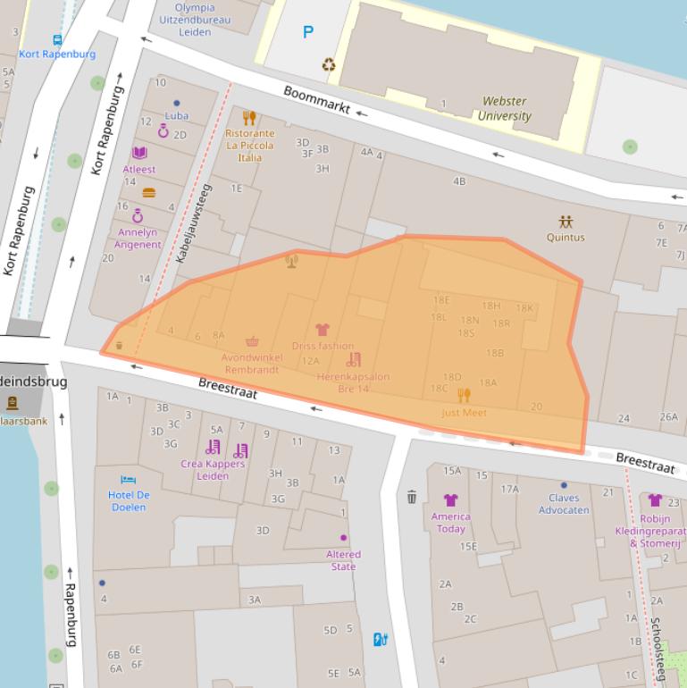 Kaart van postcodegebied 2311CR.