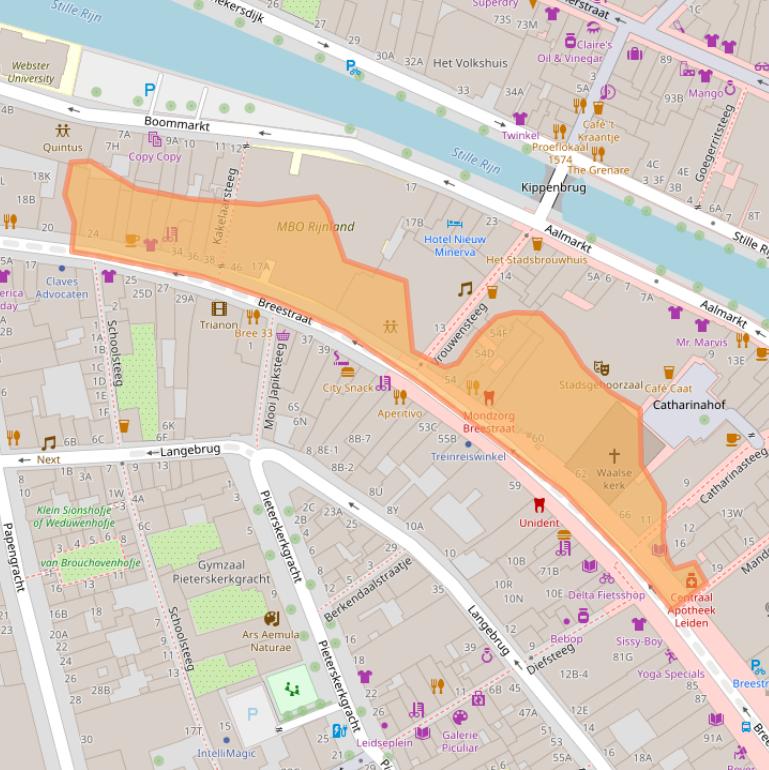 Kaart van postcodegebied 2311CS.