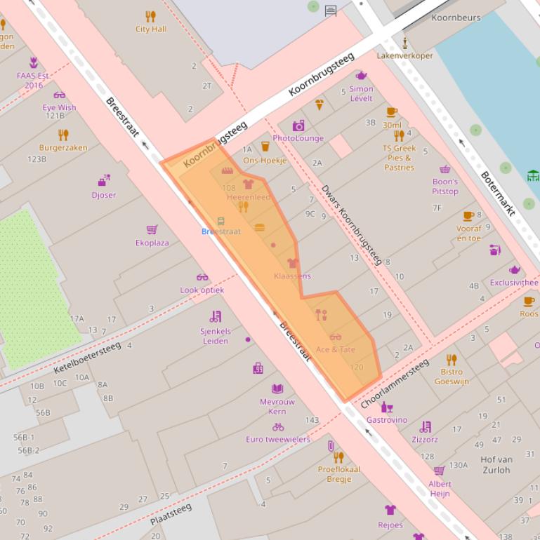 Kaart van postcodegebied 2311CW.