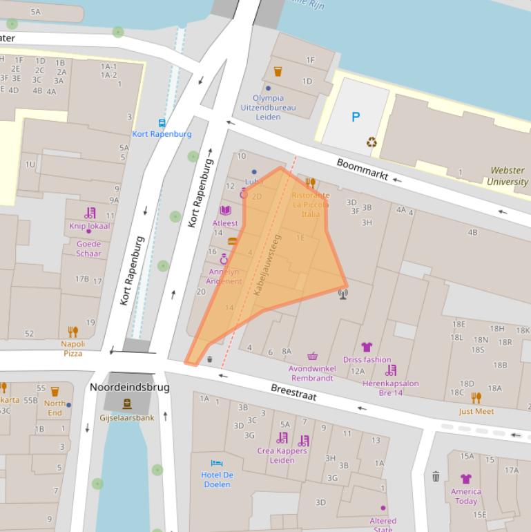 Kaart van postcodegebied 2311CZ.