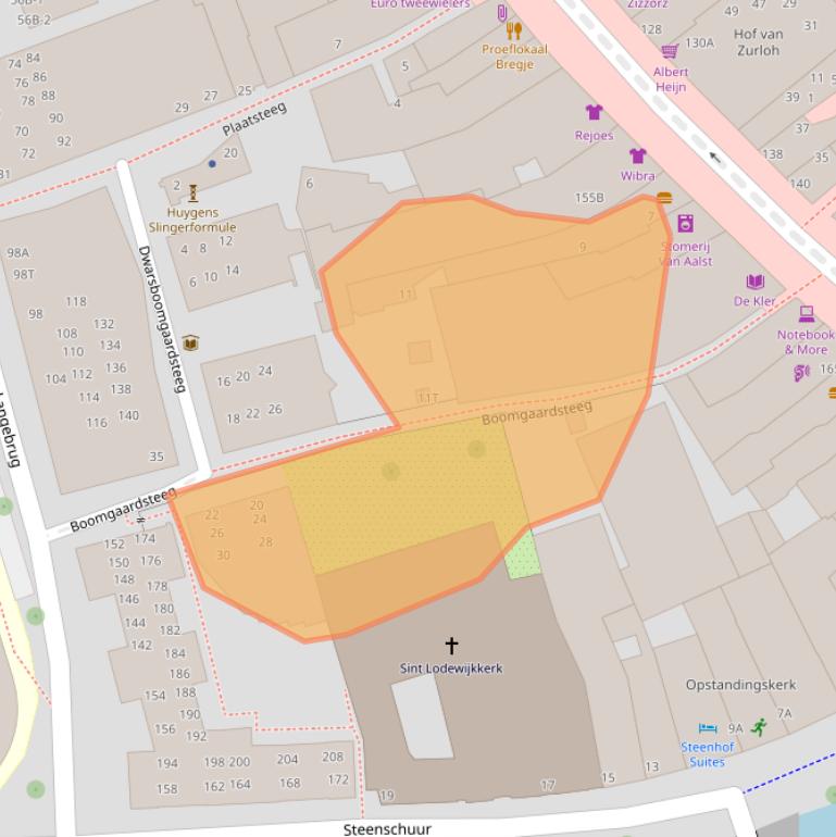 Kaart van postcodegebied 2311DA.