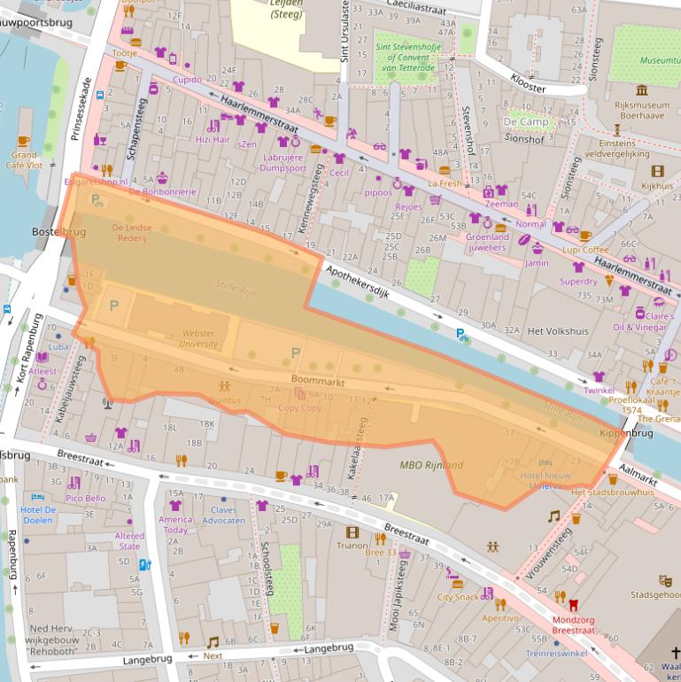 Kaart van postcodegebied 2311EA.