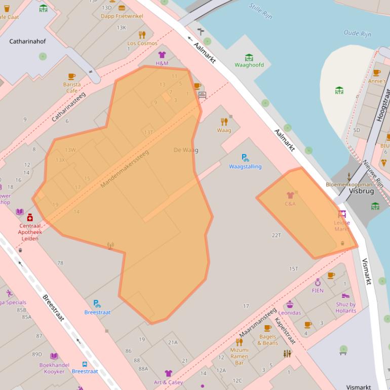 Kaart van postcodegebied 2311ED.