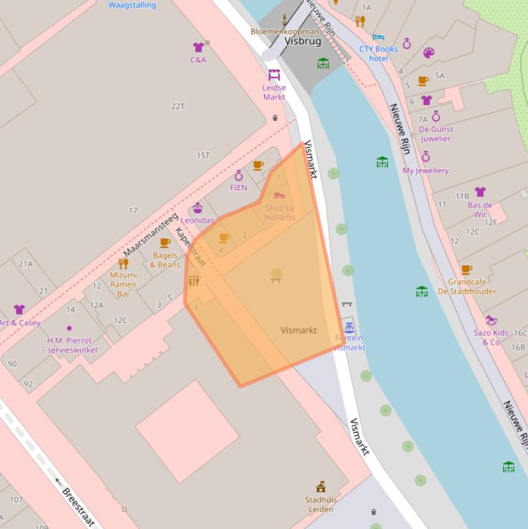 Kaart van postcodegebied 2311EH.