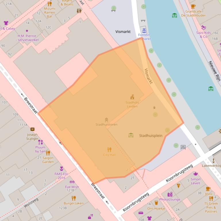 Kaart van postcodegebied 2311EJ.